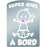Plaque de voiture transparente SUPER GIRL