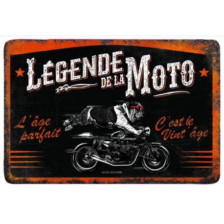 Plaque vintage "Légende de la moto"