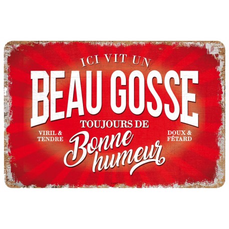 Plaque vintage "Beau gosse"