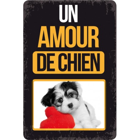 Plaque vintage "Un amour de chien"
