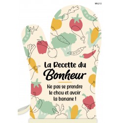 Gants de cuisine "La Recette du Bonheur"
