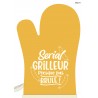 Gants de cuisine "Serial grilleur, (dessin de saucisse)"