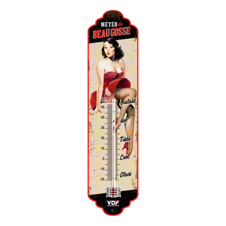 Thermomètre Vintage en métal " PIN UP BG"