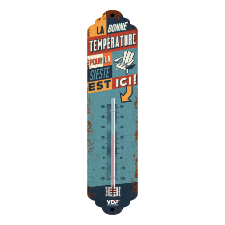 Thermomètre Vintage en métal " BONNE TEMPERATURE"