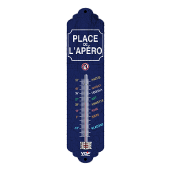 Thermomètre Vintage en métal " PLACE DE L'APERO"