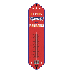 Thermomètre Vintage en métal " PARRAIN"