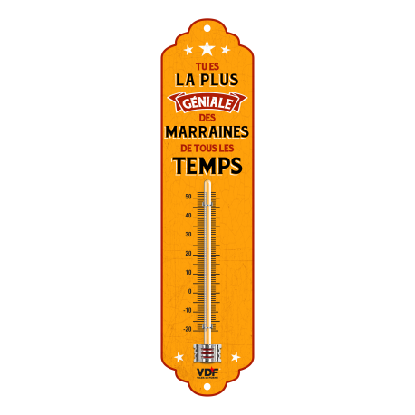 Thermomètre Vintage en métal " MARRAINE"