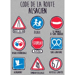 T-Shirt Le code de la route Alsacien