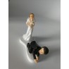Figurine thème mariage : "La mariée a attrapé le marié"