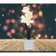 Lampe LED orchidée blanche dans pot carré