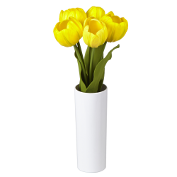 Lampe LED tulipe jaune dans vase