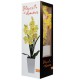 Lampe LED orchidée jaune dans grand pot