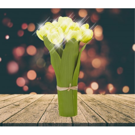 Lampe LED Bouquet de tulipes jaunes